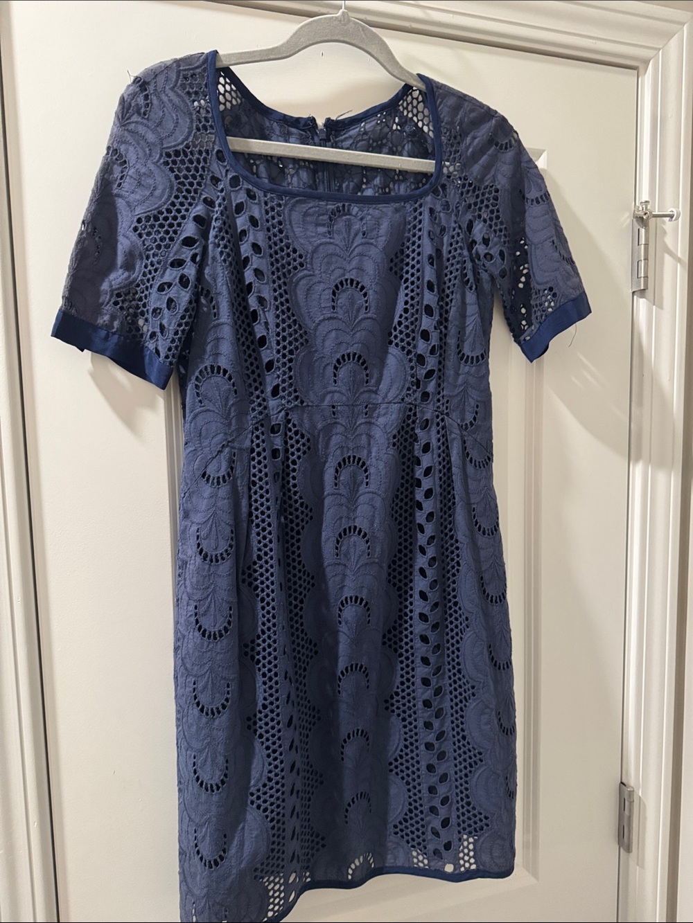 Nanette Lepore Navy Blue Eyelet Lace Dress – Size 2 – Like New